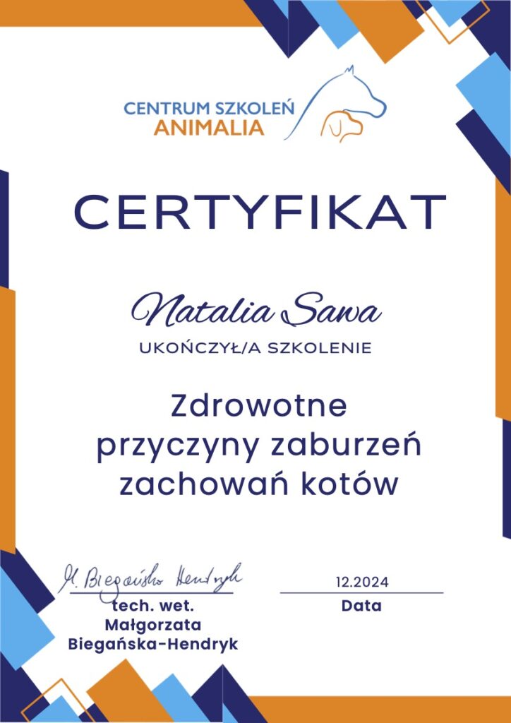 Zdrowotne przyczyny zaburzeń zachowań kotów